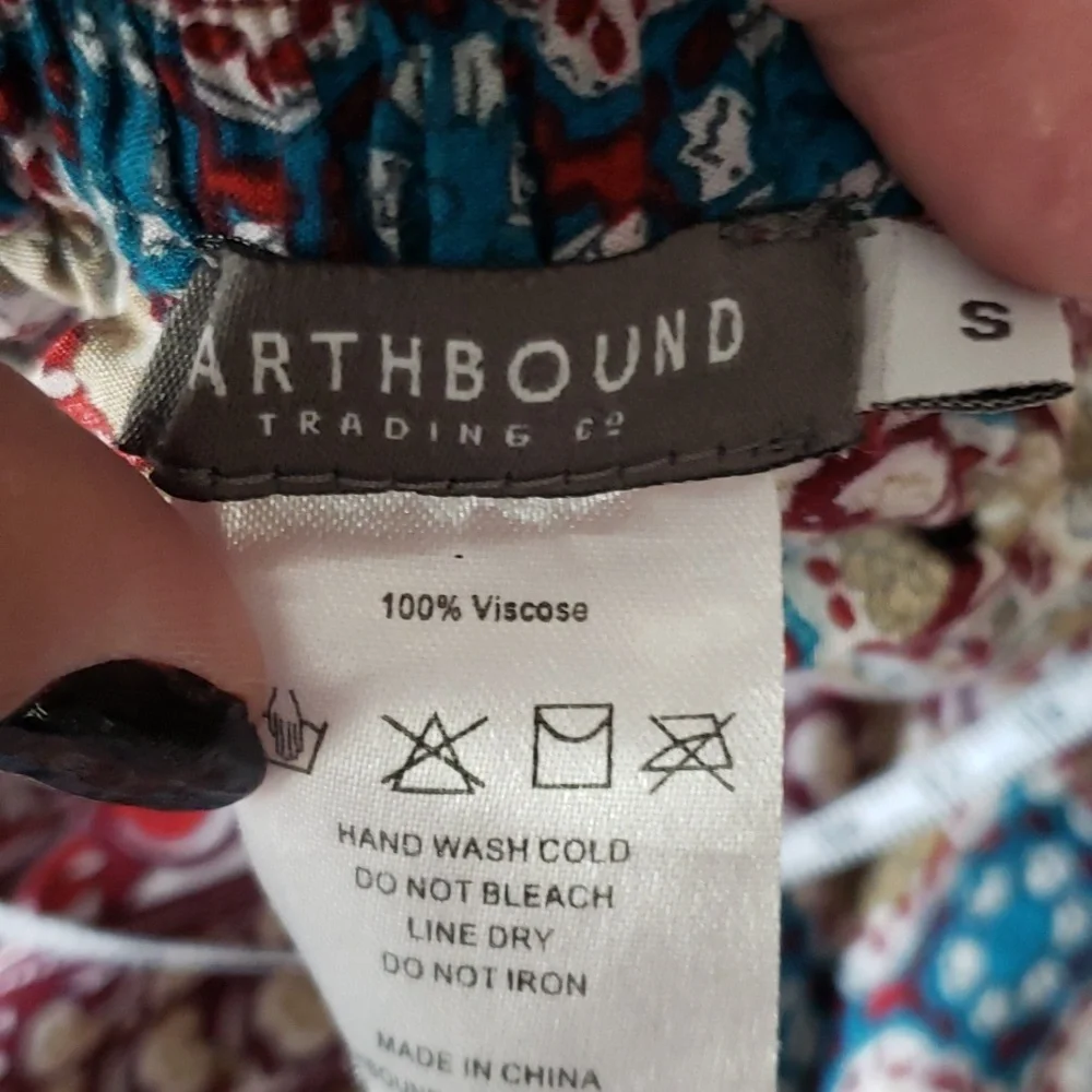 Earthbound Trading Company Women's Multicolored Faux Wrap Skirt Maxi Size S